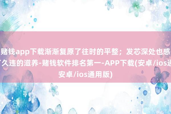 赌钱app下载渐渐复原了往时的平整；发芯深处也感受到了久违的