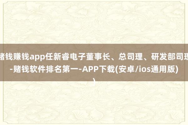赌钱赚钱app任新睿电子董事长、总司理、研发部司理-赌钱软件