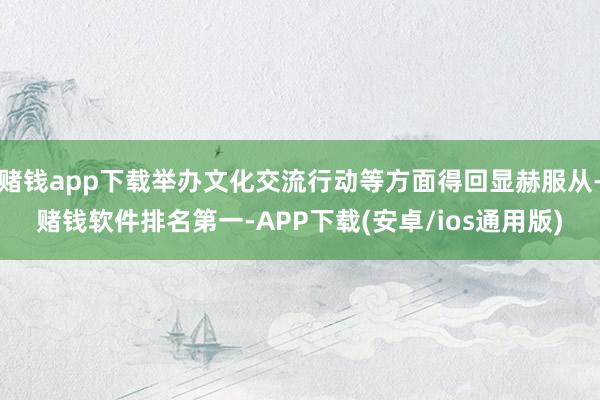 赌钱app下载举办文化交流行动等方面得回显赫服从-赌钱软件排